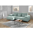 ECKSOFA  in Cord Mintgrün Zierkissen, Rückenkissen, Rücken echt  176/311 cm  - Schwarz/Mintgrün, KONVENTIONELL, Textil/Metall (176/311cm) - Carryhome