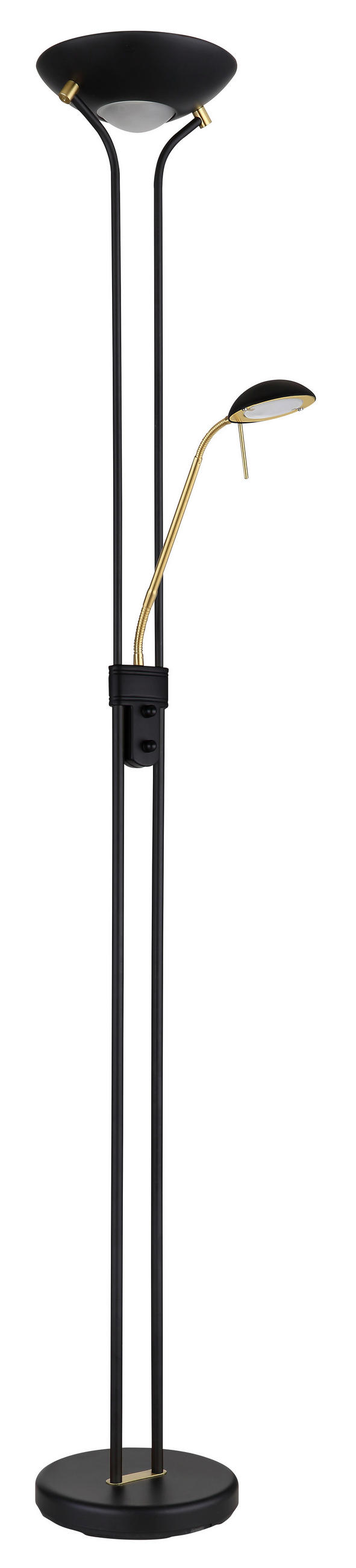 STEHLEUCHTE - Messingfarben/Opal, Trend, Glas/Kunststoff (25,5/180cm) - Globo