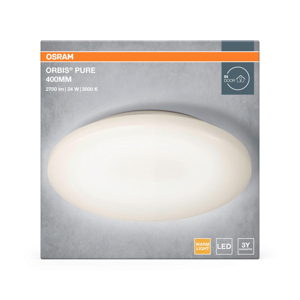 LED-DECKENLEUCHTE 40/8 cm   - Weiß, Basics, Kunststoff/Metall (40/8cm) - Osram