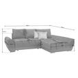 ECKSOFA in Braun, Grau, Rosa  - Braun/Rosa, MODERN, Textil/Metall (290/192cm) - Carryhome