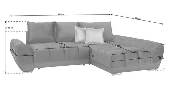 ECKSOFA in Braun, Grau, Rosa  - Braun/Rosa, MODERN, Textil/Metall (290/192cm) - Carryhome