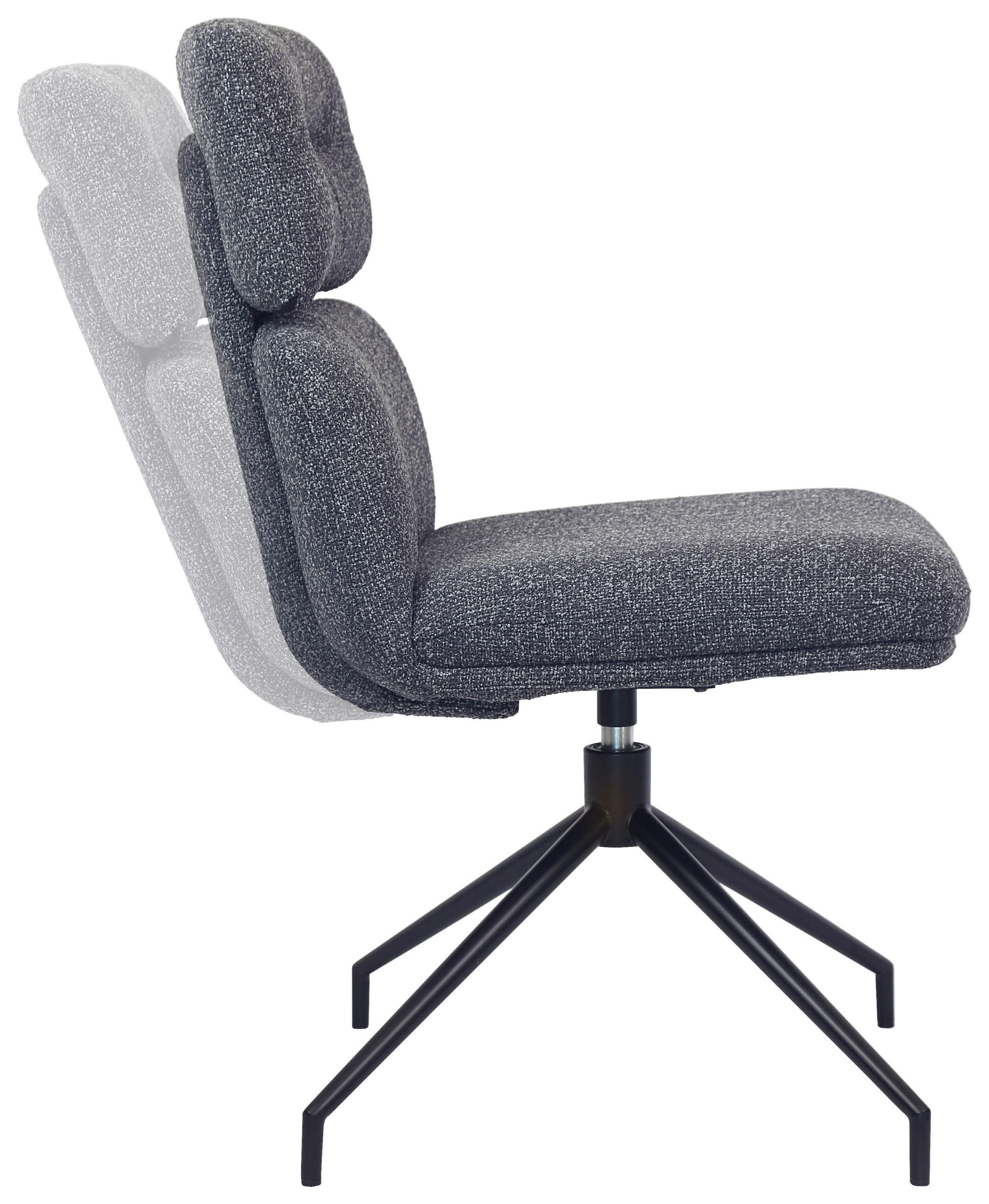 STUHL - Dunkelgrau/Schwarz, Design, Textil/Metall (50/92/64,5cm) - Dieter Knoll