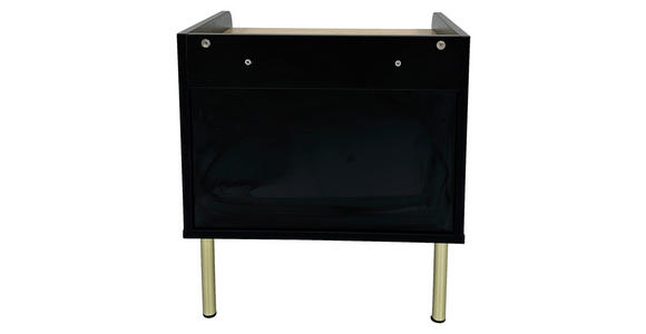 NACHTKÄSTCHEN in Schwarz, Eichefarben - Eichefarben/Goldfarben, Design, Holzwerkstoff/Metall (50/54/40cm) - Xora