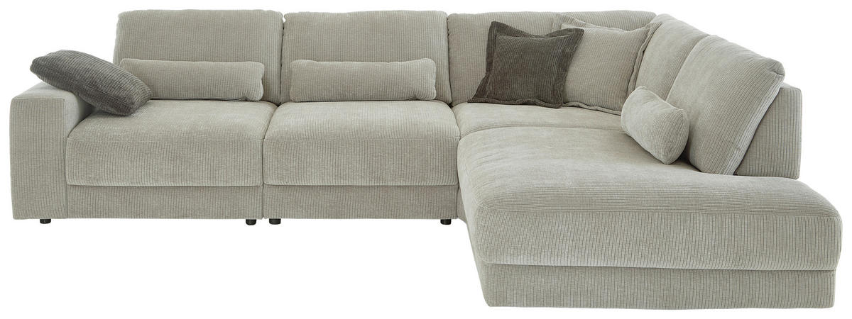 ECKSOFA in Chenille, Jacquard Silberfarben  - Silberfarben/Schwarz, Design, Kunststoff/Textil (316/242cm) - Niels Andersson