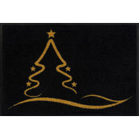 FUßMATTE 40/60 cm Golden Shine  - Goldfarben/Schwarz, KONVENTIONELL, Kunststoff/Textil (40/60cm) - wash+dry