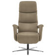 RELAXSESSEL in Leder Schlammfarben  - Edelstahlfarben/Schlammfarben, Design, Leder/Metall (76/119/86cm) - Dieter Knoll