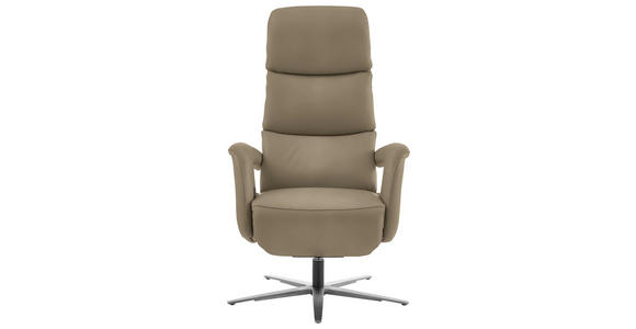 RELAXSESSEL in Leder Schlammfarben  - Edelstahlfarben/Schlammfarben, Design, Leder/Metall (76/119/86cm) - Dieter Knoll