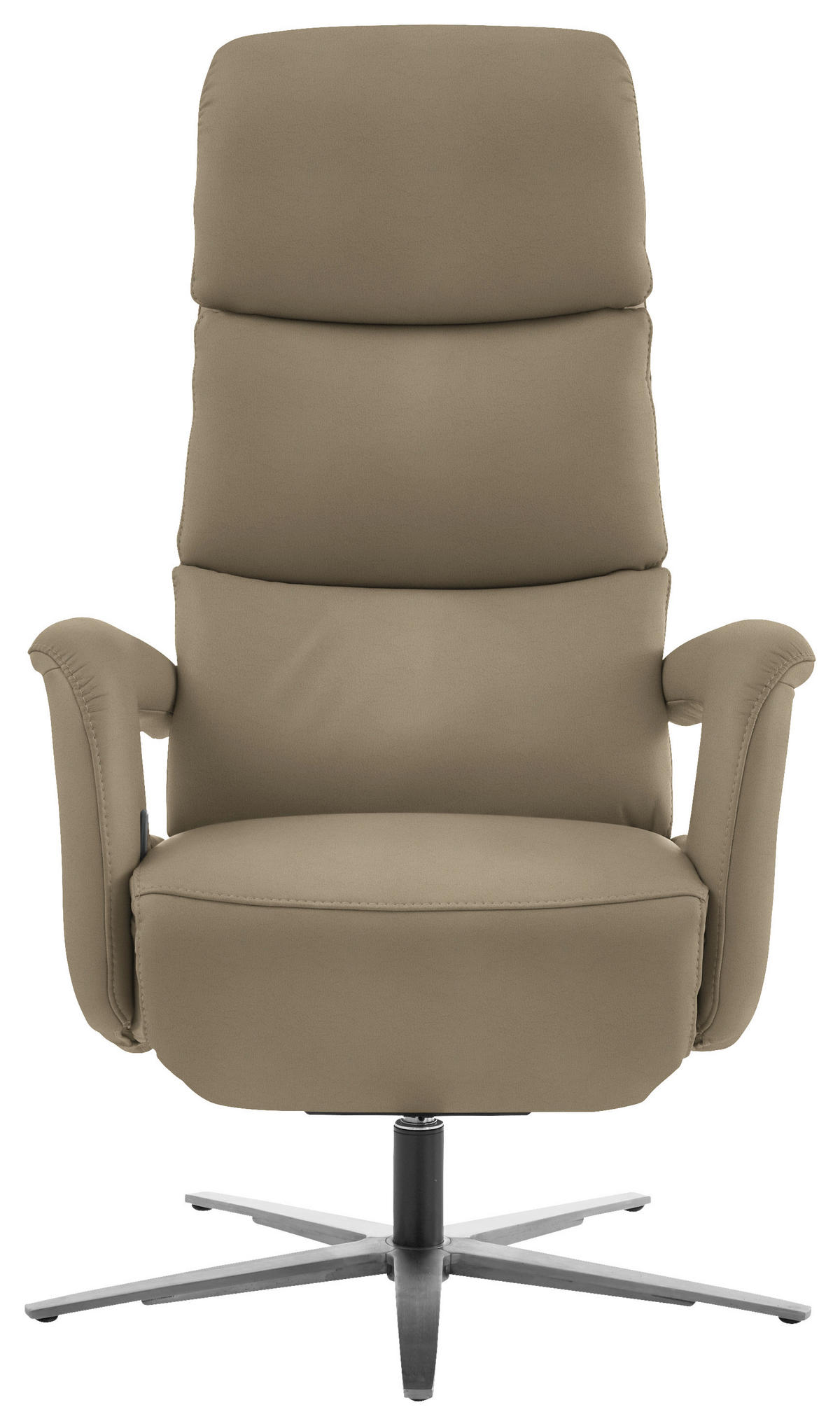 RELAXSESSEL in Leder Schlammfarben  - Edelstahlfarben/Schlammfarben, Design, Leder/Metall (76/119/86cm) - Dieter Knoll