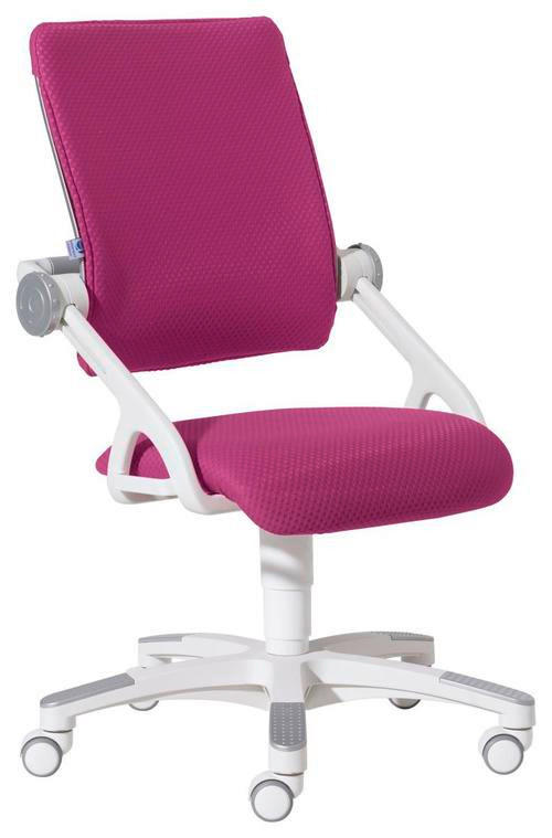 JUGENDDREHSTUHL - Weiss/Brombeere, Basics, Kunststoff/Textil (54/85-97/53cm) - Paidi