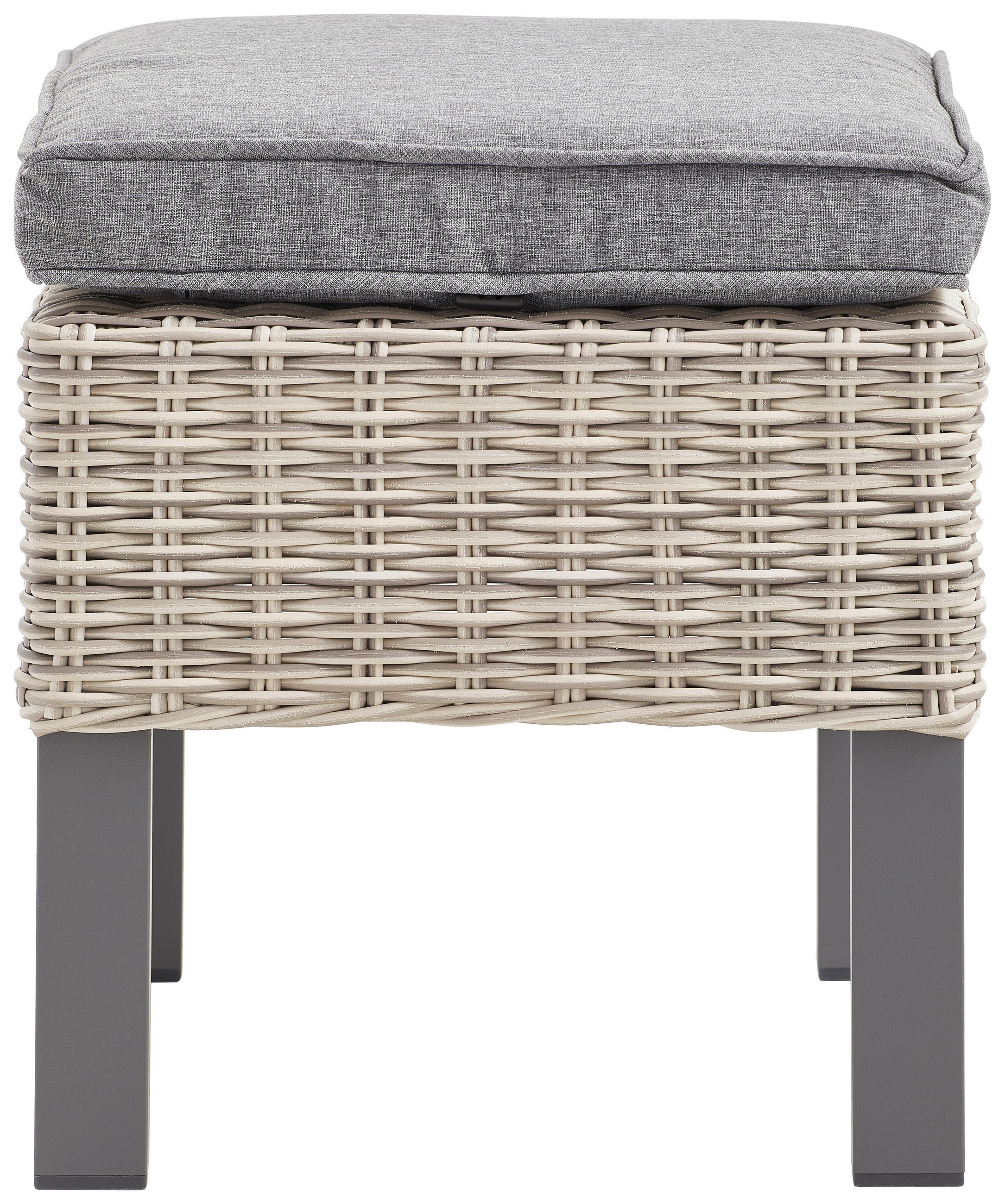 ZAHRADNÍ TABURET,  - tmavě šedá/světle šedá, Design, kov/textil (42/42/44cm) - Amatio