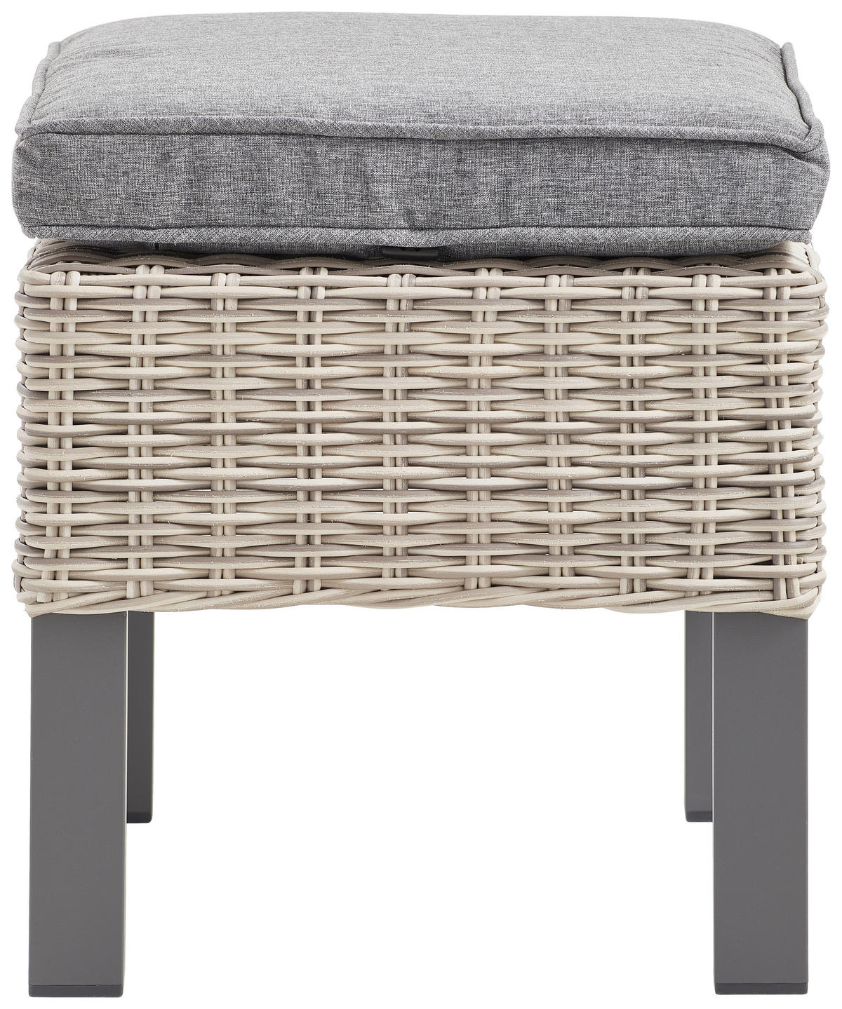 ZAHRADNÍ TABURET,  - tmavě šedá/světle šedá, Design, kov/textil (42/42/44cm) - Amatio