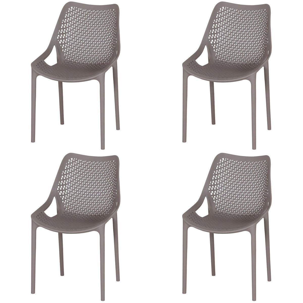 GARTENSTUHL-SET Taupe  - Taupe, Basics, Kunststoff (60/81/50cm) - Siena Garden