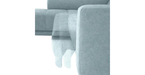 ECKSOFA in Mikrofaser Hellblau 207/301 cm - Schwarz/Hellblau, Design, Textil/Metall (207/301cm) - Xora