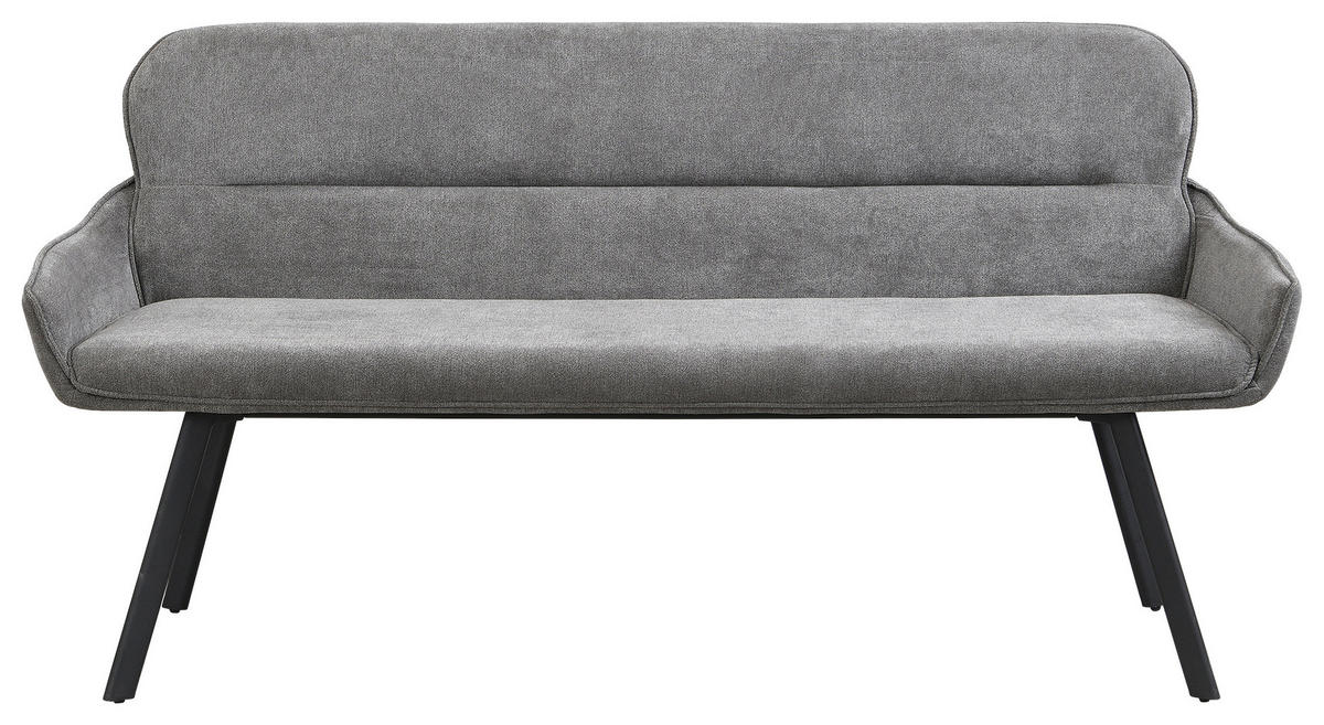 SITZBANK 160/90/62 cm Schwarz, Dunkelgrau  - Dunkelgrau/Schwarz, MODERN, Metall (160/90/62cm) - MID.YOU