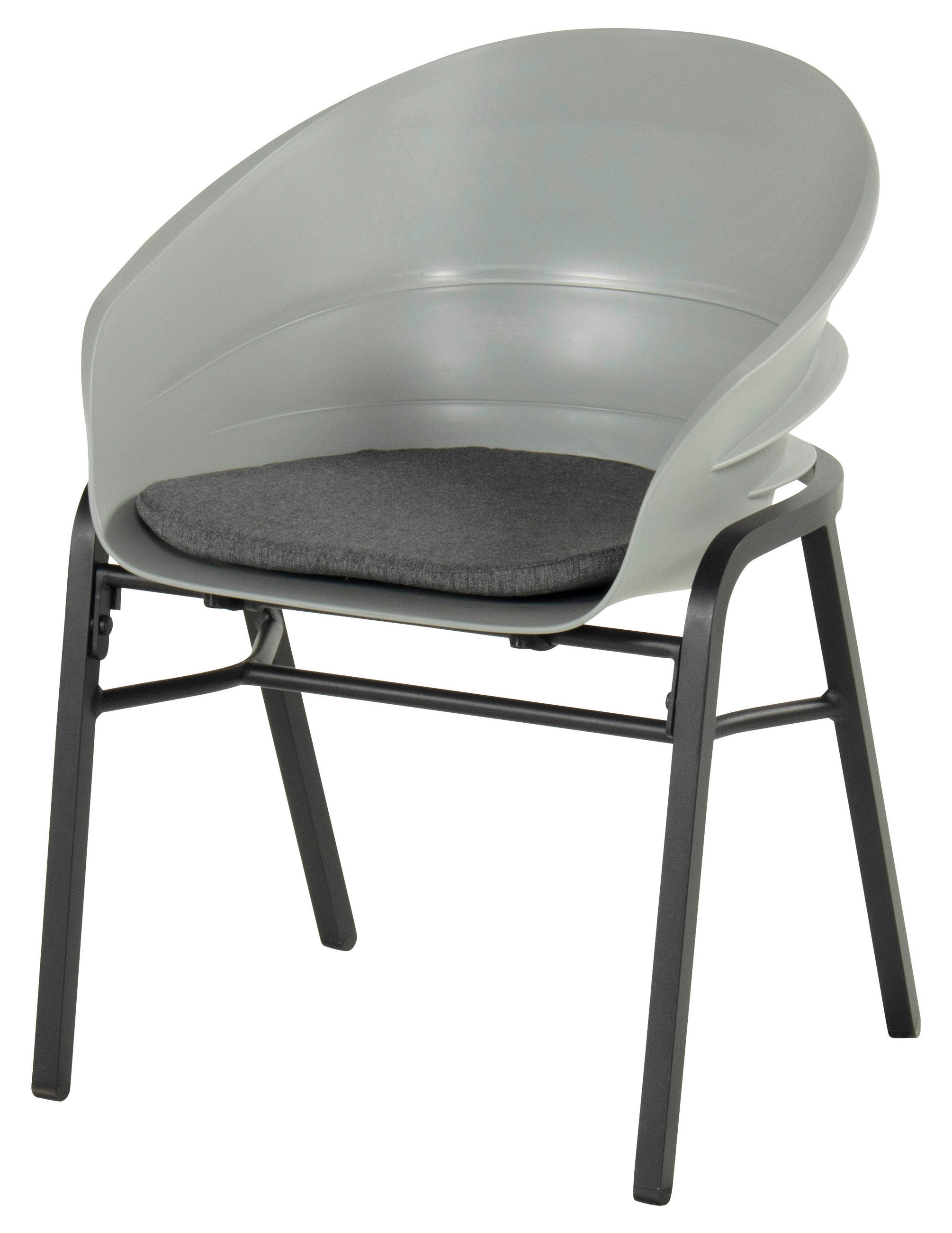 KŘESLO, kov, plast, šedá, černá - šedá/černá, Design, kov/plast (50/84/62cm)