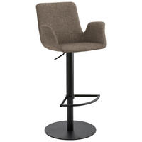 BARHOCKER in Metall, Textil Hellbraun  - Hellbraun/Schwarz, Design, Textil/Metall (53/84-109/50cm) - Novel