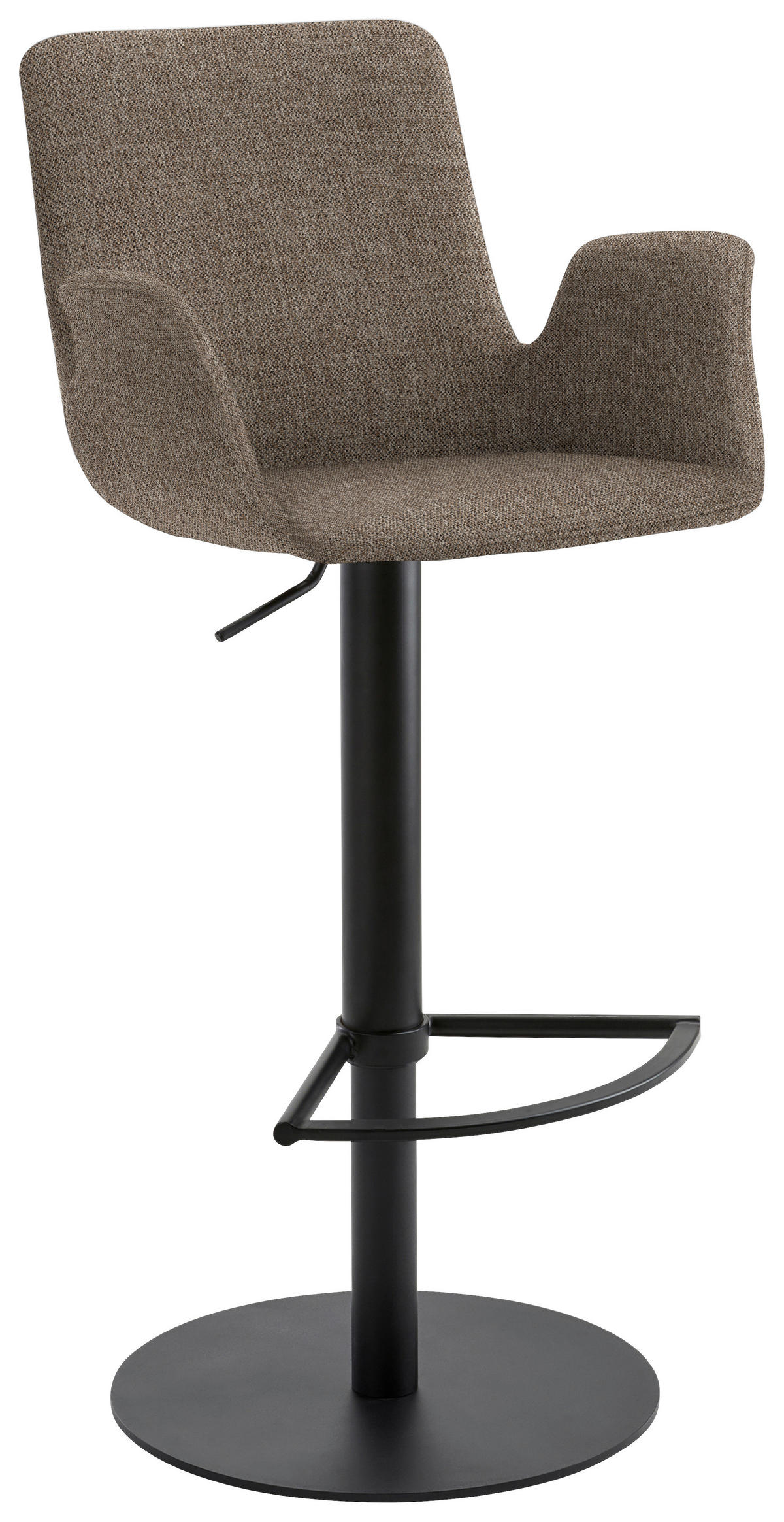 BARHOCKER in Metall, Textil Hellbraun  - Hellbraun/Schwarz, Design, Textil/Metall (53/84-109/50cm) - Novel