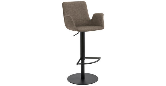 BARHOCKER in Metall, Textil Hellbraun - Hellbraun/Schwarz, Design, Textil/Metall (53/84-109/50cm) - Novel