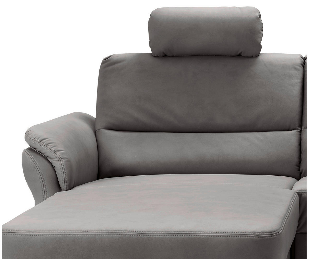 ECKSOFA in Lederlook Anthrazit  - Anthrazit/Schwarz, Modern, Holz/Textil (176/279cm) - Livetastic