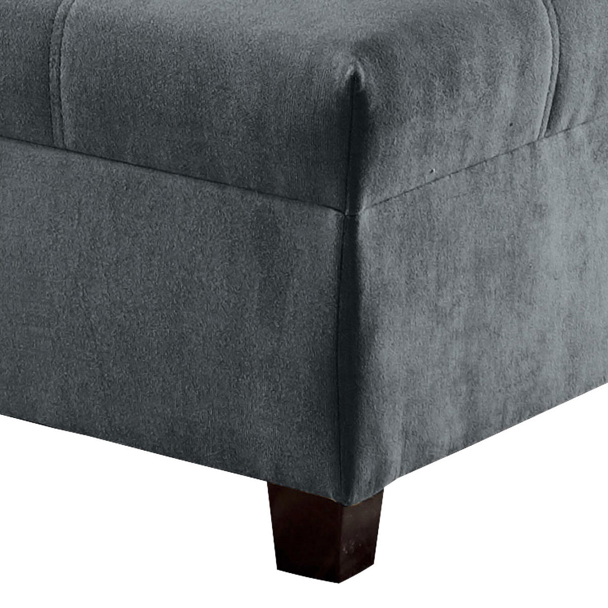 ECKSOFA inkl. Hocker Anthrazit Mikrovelours  - Anthrazit/Schwarz, Basics, Kunststoff/Textil (176/248cm) - MID.YOU