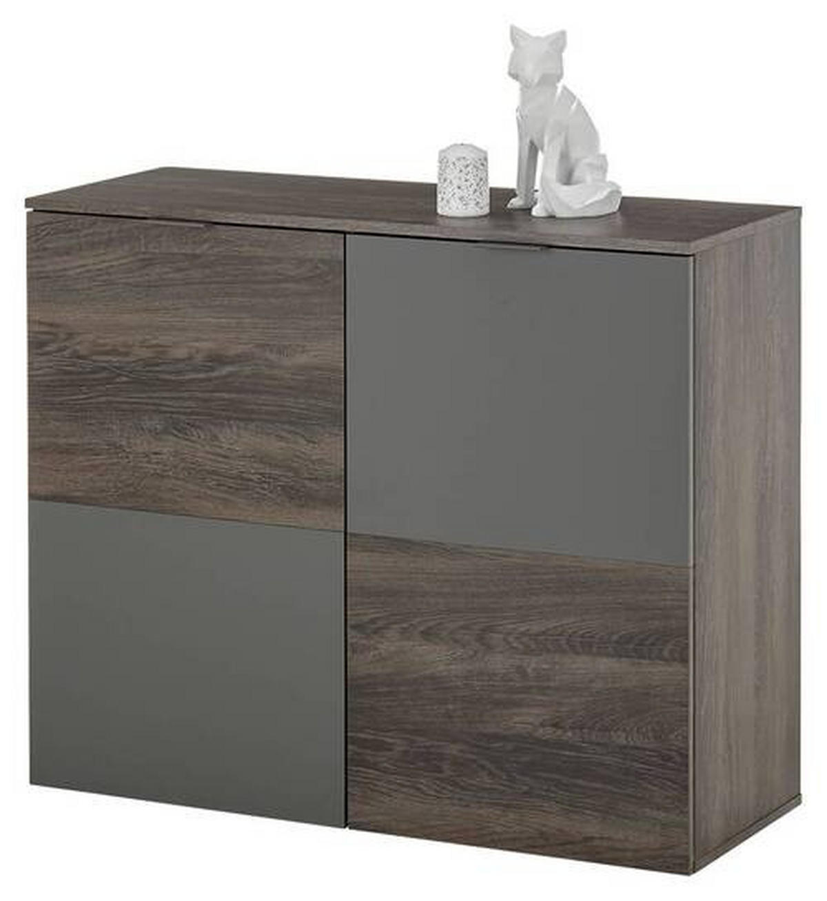 KOMMODE  in 100/84/38 cm  - Schwarz/Grau, LIFESTYLE, Holzwerkstoff/Kunststoff (100/84/38cm) - MID.YOU