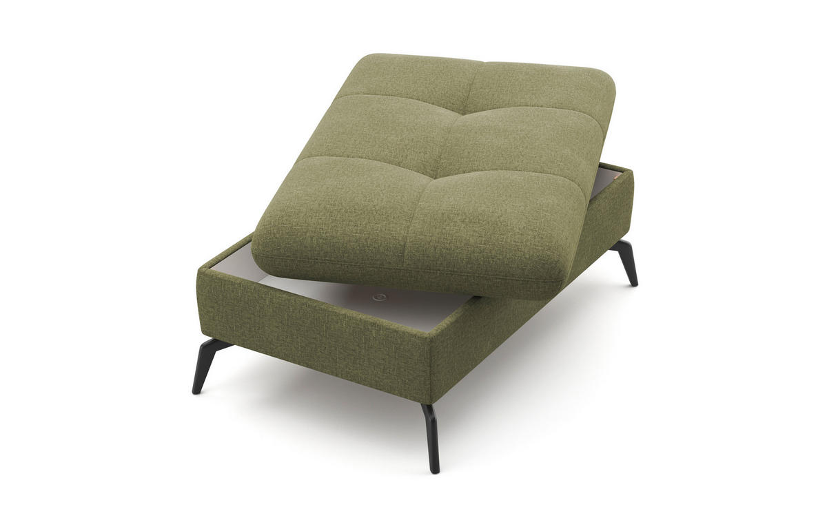 HOCKER in Textil Hellgrün  - Schwarz/Hellgrün, Konventionell, Textil/Metall (102/47/69cm) - Sit & More
