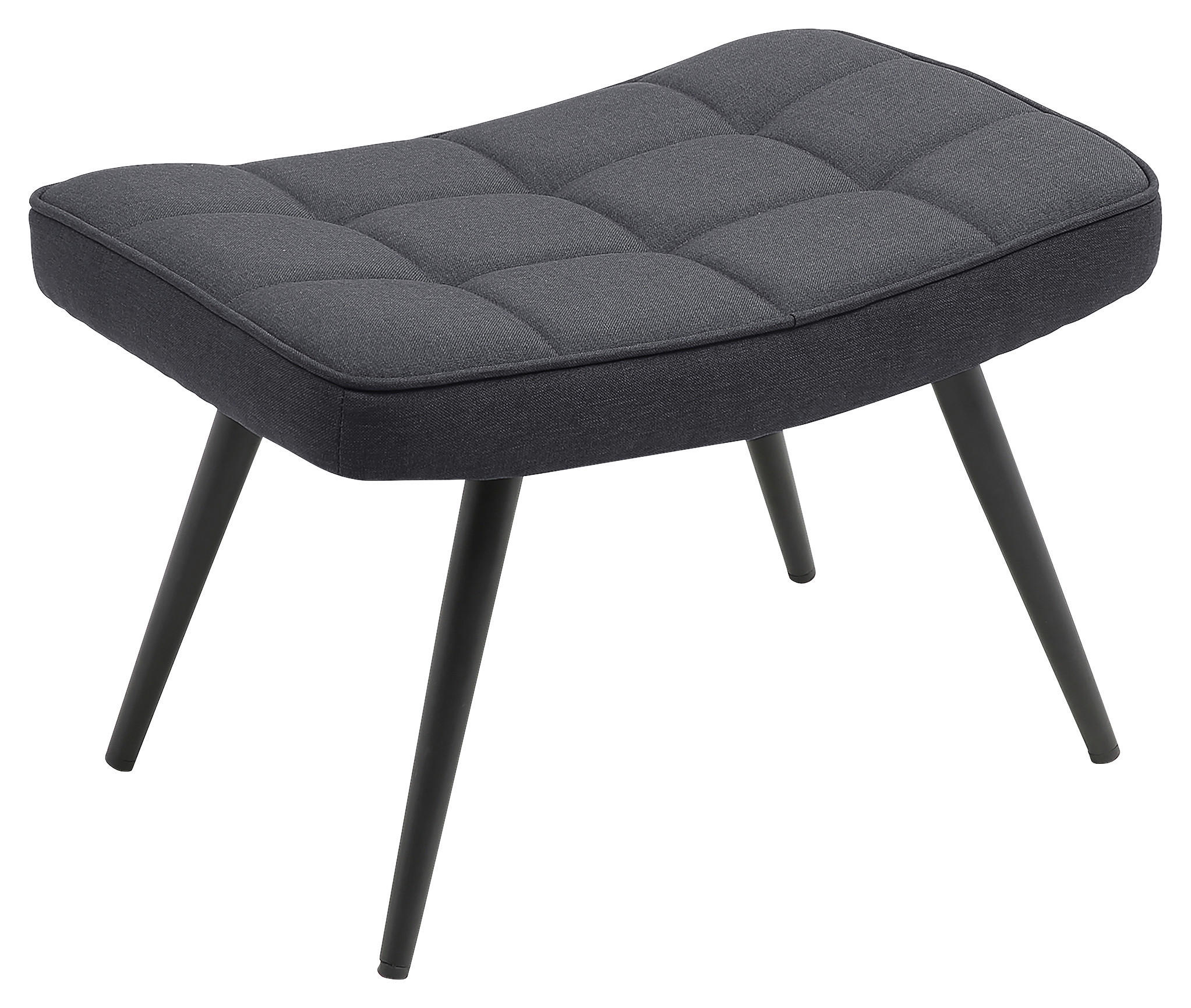 HOCKER Uta Webstoff Dunkelgrau  - Dunkelgrau/Schwarz, MODERN, Textil/Metall (60/39/41cm) - MID.YOU