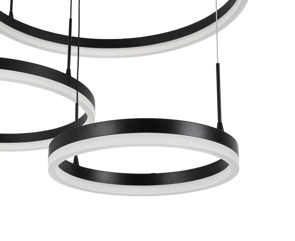 ZÁVESNÉ LED SVIETIDLO, 78/50/120 cm  - čierna, Trend, kov/plast (78/50/120cm) - Novel