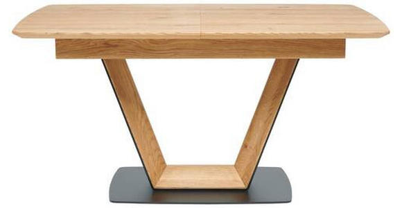 ESSTISCH Schwarz, Eichefarben rechteckig ausziehbar, in verschiedenen Größen erhältlich - Eichefarben/Schwarz, KONVENTIONELL, Holz/Metall (150-190/90/76cm) - Voleo