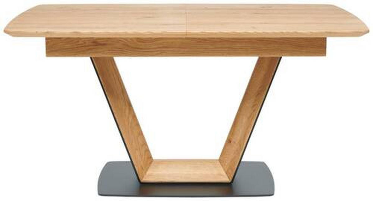 ESSTISCH Eichefarben, Schwarz rechteckig  in verschiedenen Größen erhältlich, ausziehbar  - Eichefarben/Schwarz, KONVENTIONELL, Holz/Metall (150-190/90/76cm) - Voleo