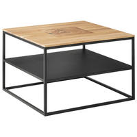 COUCHTISCH 65/65/41,5 cm quadratisch Schwarz, Wildeiche  - Wildeiche/Schwarz, Design, Holz/Metall (65/65/41,5cm) - Johann Jakob