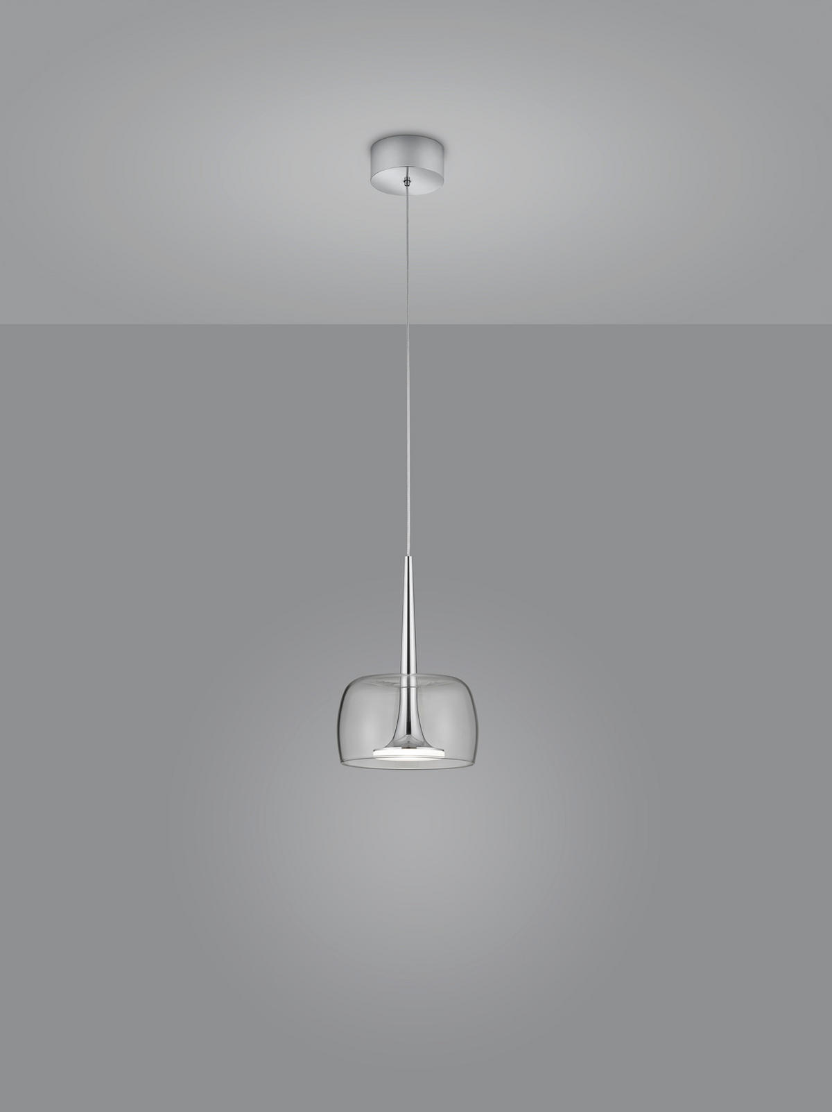 LED-HÄNGELEUCHTE Flute 8/24-200 cm  - Chromfarben, Design, Glas/Kunststoff (8/24-200cm) - Helestra