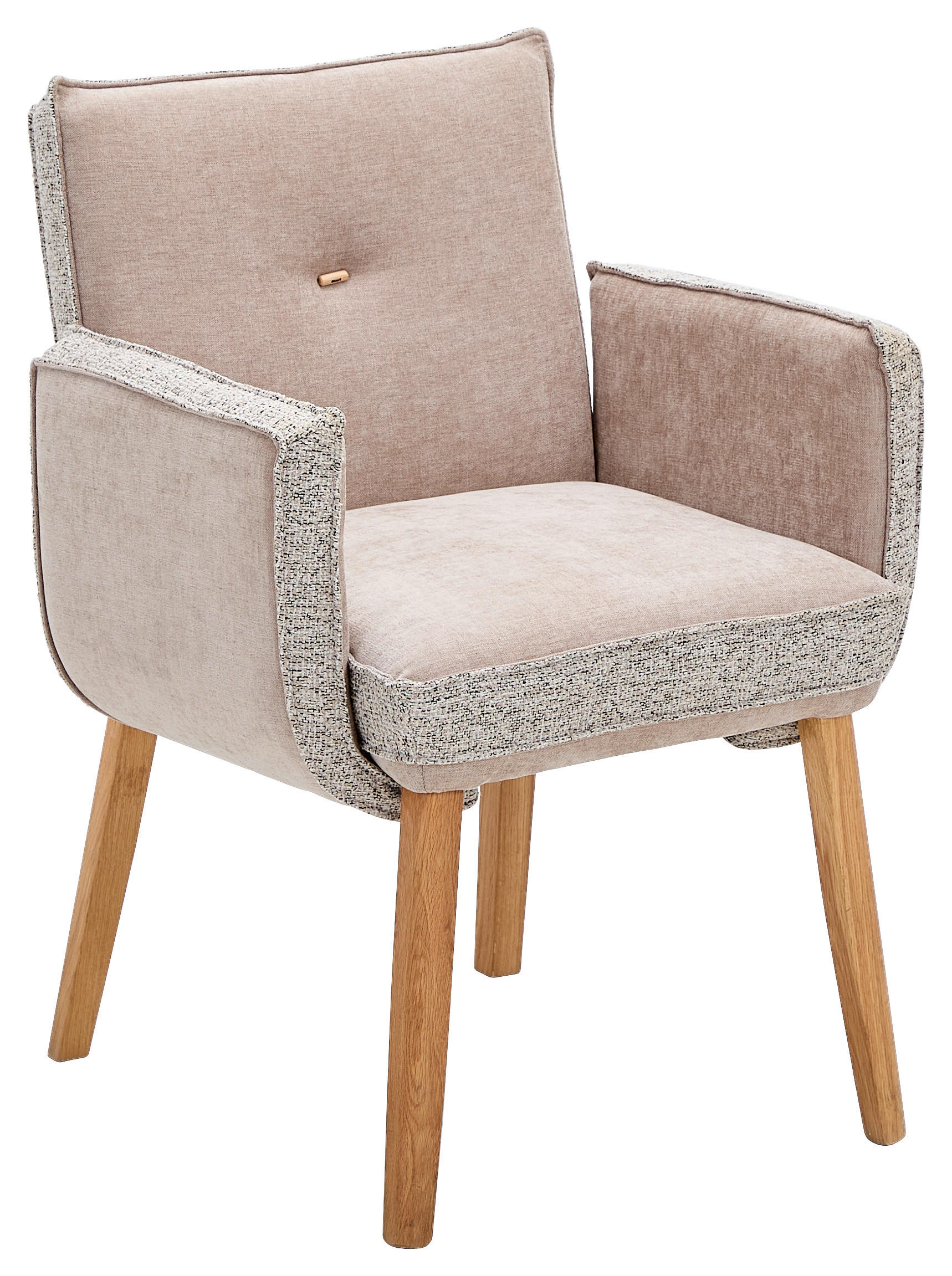 ARMLEHNSTUHL  in Webstoff, Mikrofaser  - Taupe/Hellbraun, Design, Holz/Textil (67/86/67cm) - Linea Natura