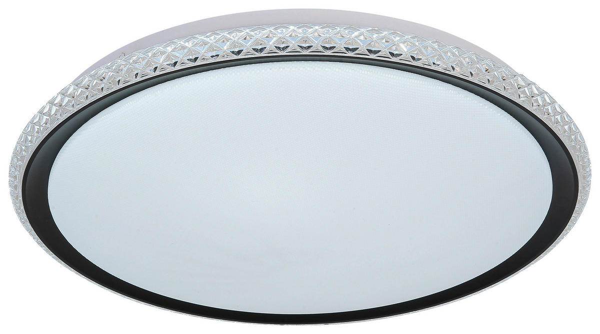 DECKENLEUCHTE  40/6 cm    - Transparent/Schwarz, Trend, Kunststoff/Metall (40/6cm) - Novel