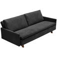 SCHLAFSOFA Flachgewebe Schwarz  - Eichefarben/Schwarz, KONVENTIONELL, Holz/Textil (220/85/98cm) - Carryhome