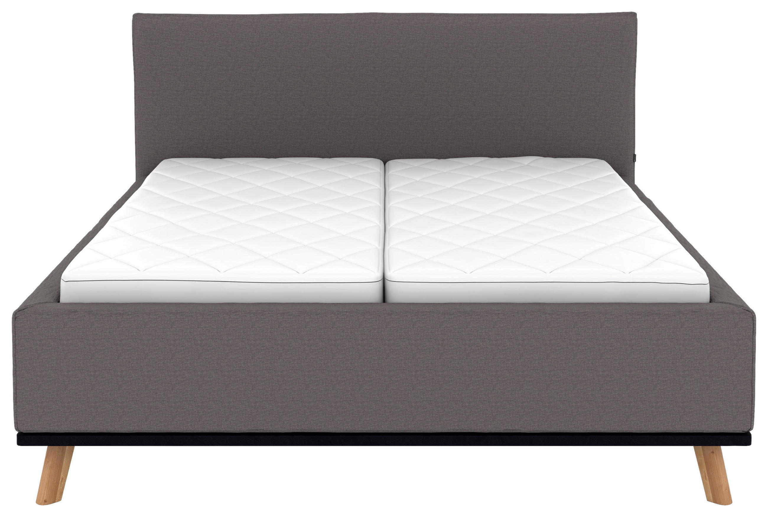 Thumbnail - Musterring Polsterbett, Graubraun, Textil, Birke, Buche,Esche, massiv, H3, Höhe ca. 20 cm, 160x200 cm, Reach, atmungsakt...