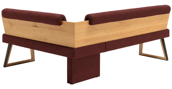 ECKBANK 155/195 cm  in Rot, Wildeiche  - Wildeiche/Rot, Design, Holz/Textil (155/195cm) - Venda