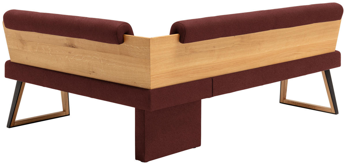 ECKBANK 155/195 cm  in Rot, Wildeiche  - Wildeiche/Rot, Design, Holz/Textil (155/195cm) - Venda