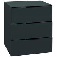 NACHTKÄSTCHEN 45,8/52,9/40 cm  in Graphitfarben  - Schwarz/Graphitfarben, MODERN, Glas/Holzwerkstoff (45,8/52,9/40cm) - Livetastic