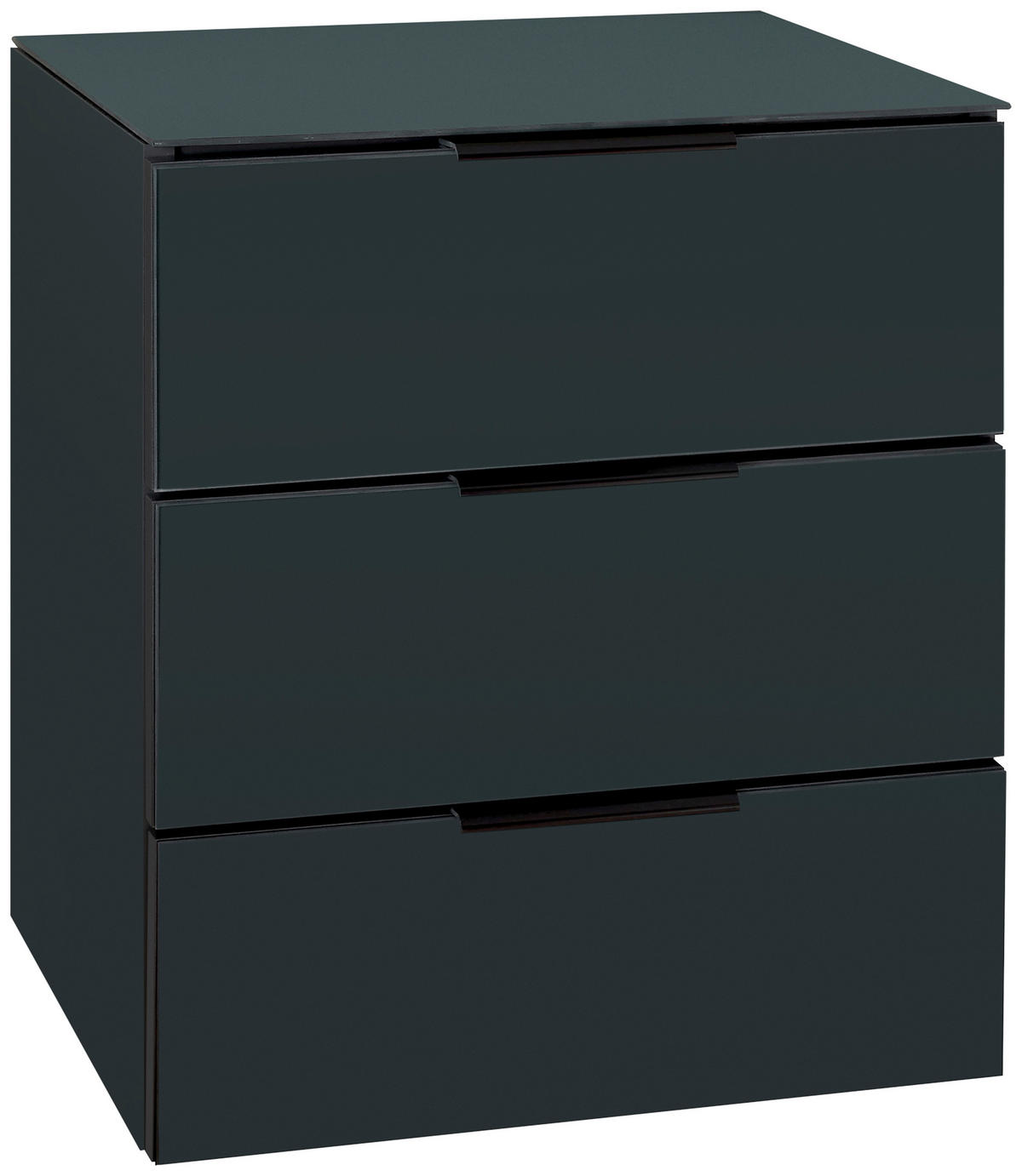 NACHTKÄSTCHEN 45,8/52,9/40 cm  in Graphitfarben  - Schwarz/Graphitfarben, MODERN, Glas/Holzwerkstoff (45,8/52,9/40cm) - Livetastic