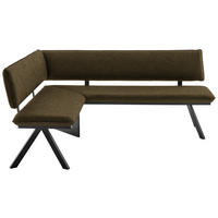 ECKBANK 150/190 cm  in Braun, Schwarz  - Schwarz/Braun, MODERN, Textil/Metall (150/190cm) - Cantus