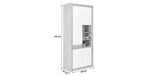 Schuhschrank Kashmir New - Eichefarben/Weiß, MODERN, Holzwerkstoff (84/192/41cm) - James Wood