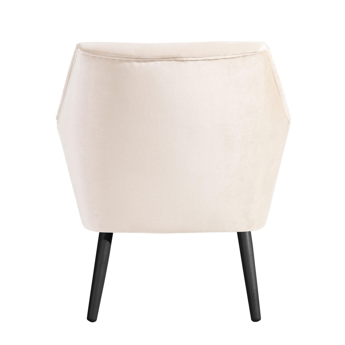 SESSEL in Samt, Velours Creme, Schwarz  - Creme/Schwarz, Design, Holz/Textil (67/81/71cm) - Max Winzer