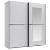 SCHWEBETÜRENSCHRANK  in Weiß  - Schwarz/Weiß, MODERN, Glas/Holzwerkstoff (180/198/64cm) - MID.YOU