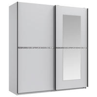 SCHWEBETÜRENSCHRANK  in Weiß  - Schwarz/Weiß, MODERN, Glas/Holzwerkstoff (180/198/64cm) - MID.YOU