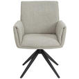 ARMLEHNSTUHL  in Eisen Flachgewebe  - Taupe/Schwarz, MODERN, Textil/Metall (65/90/60cm) - Novel
