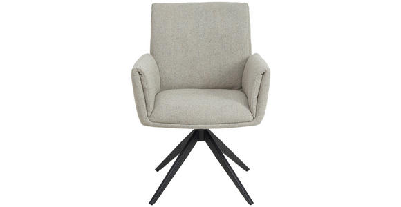 ARMLEHNSTUHL in Eisen Flachgewebe - Taupe/Schwarz, MODERN, Textil/Metall (65/90/60cm) - Novel