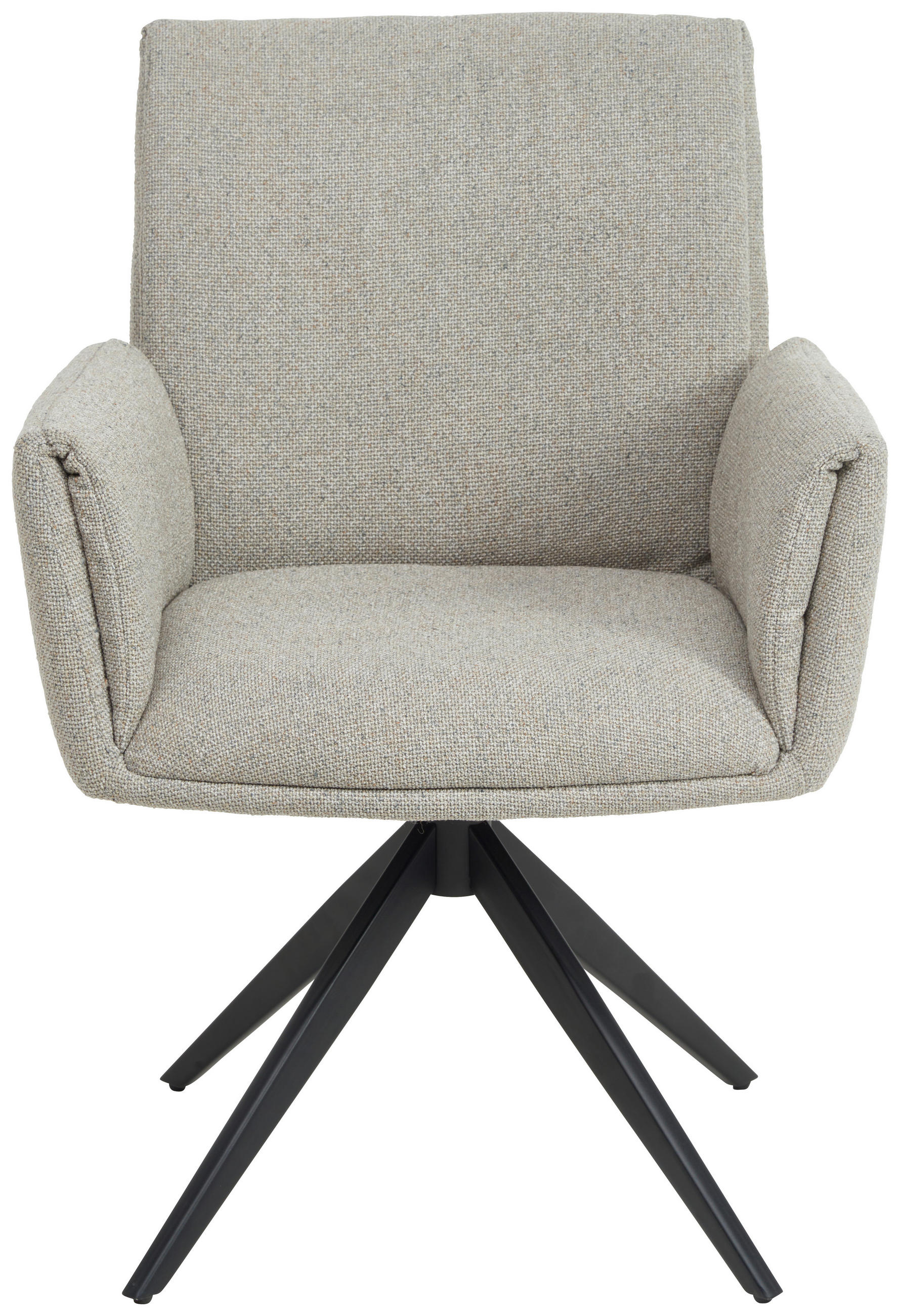 ARMLEHNSTUHL  in Eisen Flachgewebe  - Taupe/Schwarz, MODERN, Textil/Metall (65/90/60cm) - Novel