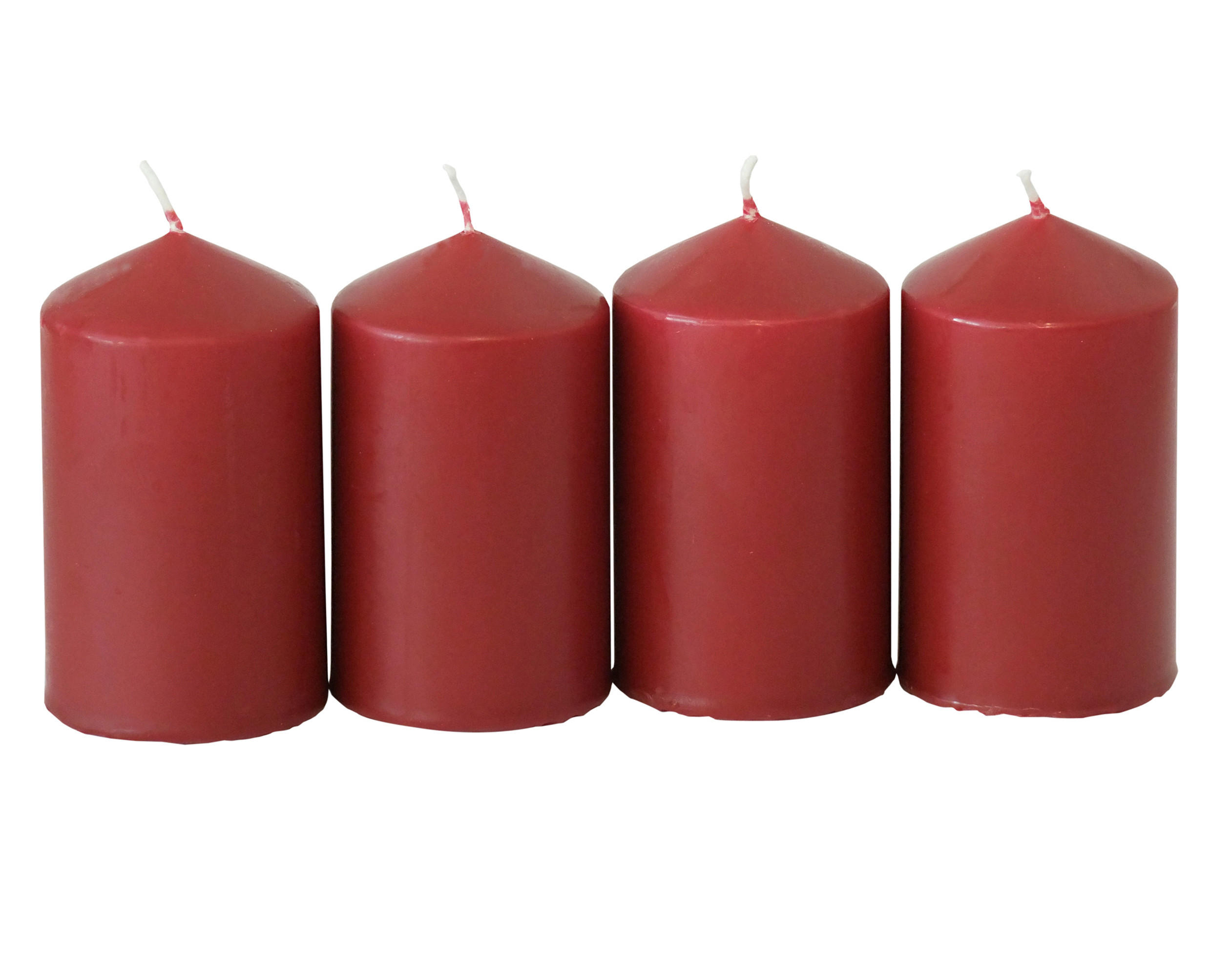 SADA SVÍČEK 4 ks - červená, Basics (5,7/10,0cm)