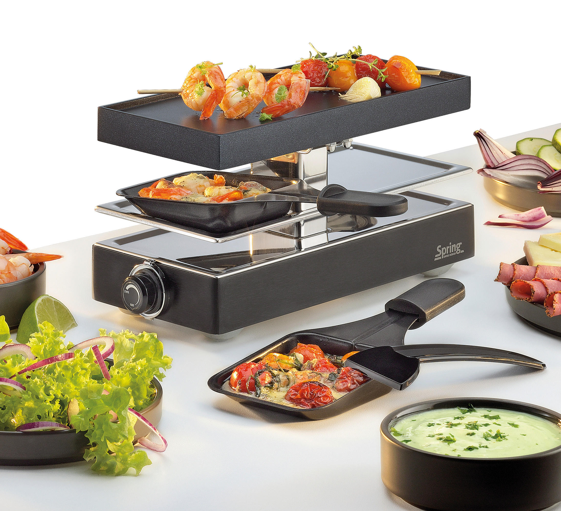 RACLETTE-GRILL Raclette2 CLASSIC  - Schwarz, Basics, Metall (26/11/12,5cm) - Spring